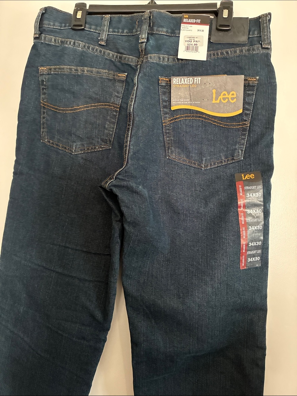 Lee Relaxed Fit Straight Leg Jeans - Dark Blue Denim